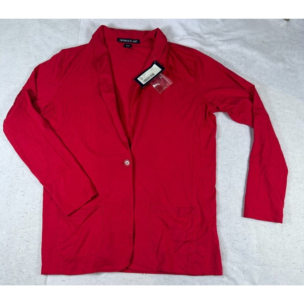 Devon & Jones DP462W women's red shawl collar cardigan XL new with tags